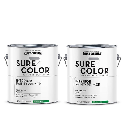 Rust-Oleum Sure Color Semi-Gloss White Interior Wall Paint and