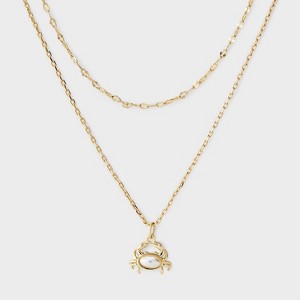 14k Gold Dipped Pearl Crab Multi-Strand Necklace - A New Day™ Gold