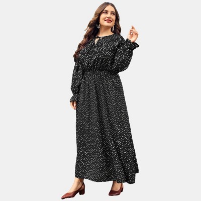 Women‘s Plus Size Empire Waist Polka Dot Maxi Dress - Cupshe : Target