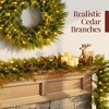 Pre-Lit Cedar Cypress Christmas Garland w/ Twinkling LEDs, Realistic Indoor Holiday Decor for Door, Mantle, Battery - 3 of 4