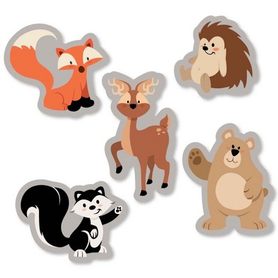 Big Dot of Happiness Stay Wild - Forest Animals - DIY Shaped Woodland Baby Shower or Birthday Party Cut-Outs - 24 Count