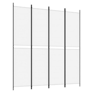 vidaXL 4-Panel Room Divider White 78.7"x86.6" Fabric - 1 of 4
