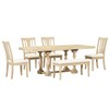 Nicbex Dining Room Table Set for 6 with Wood Dining Table Set with Upholstered Bench and Chairs for Kitchen, Dining Room - 4 of 4