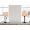 Cal Lighting Garner 150W 3 Way Glass Table lamp with Taper Drum hardback Fabric Shade. Priced and Sold as Pairs - 4 of 4