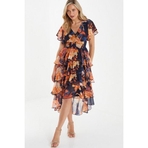 Quiz Women's Chiffon Lurex Tiered Dress : Target