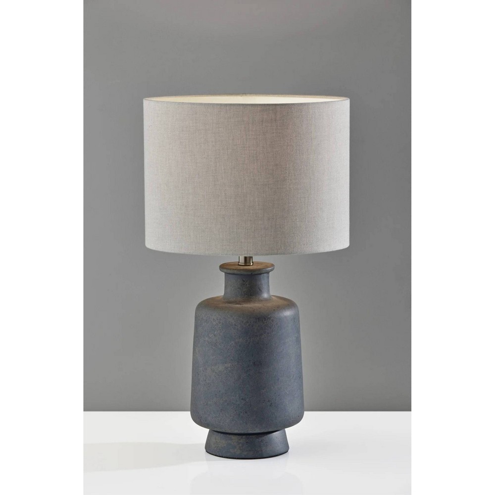 Photos - Floodlight / Street Light Adesso Skylar Table Lamp Black: Ceramic Base, Linen Shade, ETL Listed, No Assembly Required 