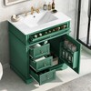 30" Bathroom Vanity with Sink Combo, Bathroom Storage Cabinet with 3 Drawers, Freestanding Under-mount Ceramic Sink Vanity Set For Bathroom - 2 of 4