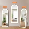 FONTOI Floor Standing Mirror with Stand&Arched Top, Wall Mounted Hanging Mirror, Makeup Mirror for Bedroom, Cloakroom, White, 26"*0.9"*71" - 2 of 4