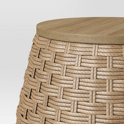 Natural Wicker Round Storage Accent Table - Threshold&#8482;_2