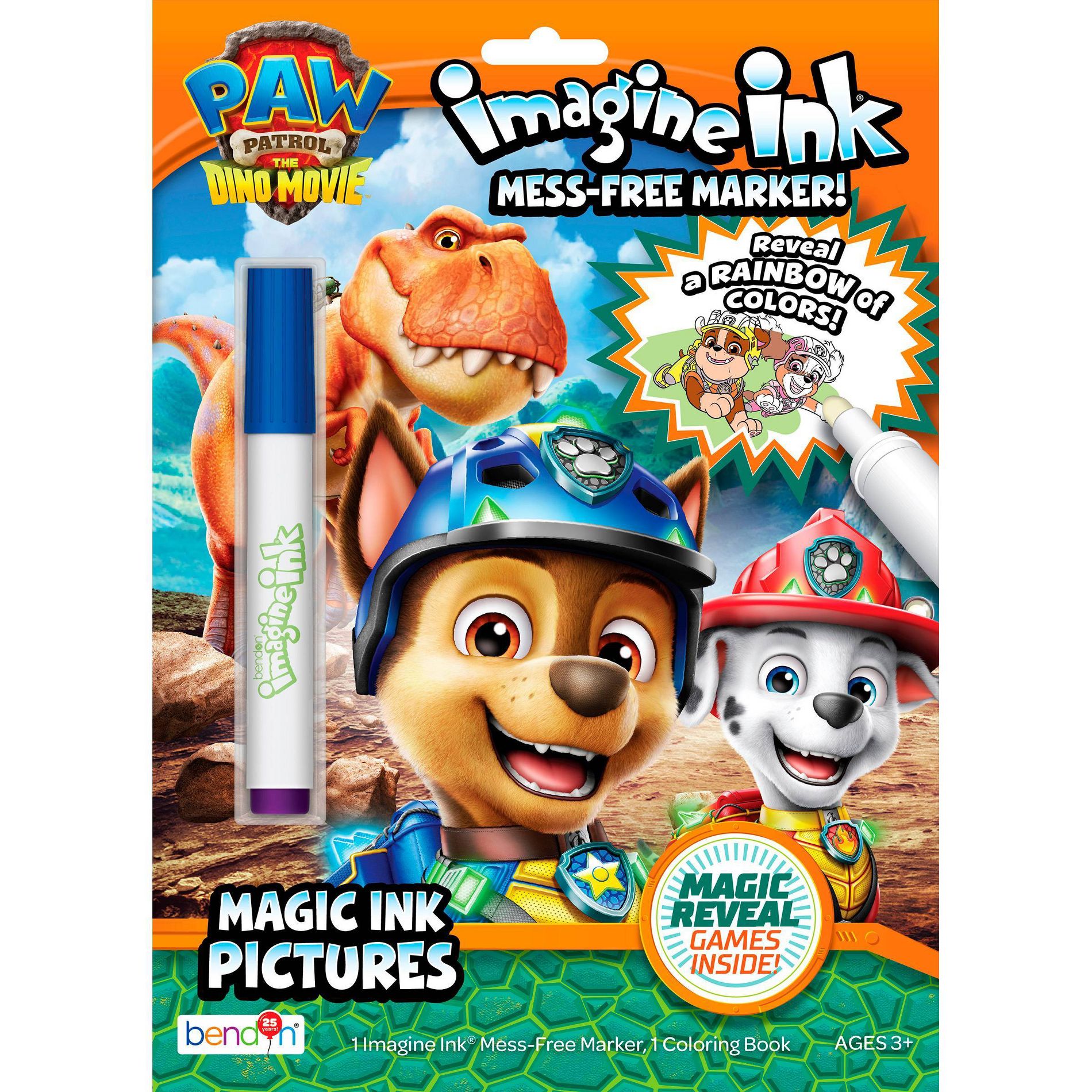 Paw Patrol The Dino Movie Imagine Ink Book -Marshall/Dino