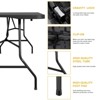 SKONYON 6ft Folding Table Portable Rectangle Fold-in-Half Table - 4 of 4