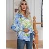 Floral Print Blouse Long Sleeve Button Down Shirts Casual Dressy Blouse Shirts Tops - 2 of 4