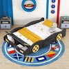 1 Full Car Bed Frame, Solid Wood Platform with Wheels and Built-in Storage for Kids Bedroom Decor - Baofuwish - 3 of 4
