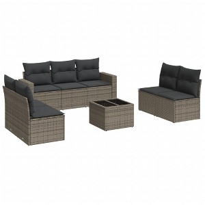 vidaXL Garden Sofa Set Grey, Dark Grey - 1 of 4