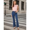 Allegra K Women's Vintage High Waist Stretch Denim Bell Bottoms Jean Pants - 4 of 4
