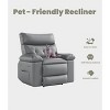 Oversized Wide Rocker Swivel Recliner Chair - PU Leather Large Manual Recliner for Adults, Comfort Lazy Chair with 1.5X Sponge Filling and Easy - 2 of 4