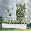 SpassWay 71"H Metal Planter Box with Trellis Raised Garden Bed with Arbor Privacy Screen with Wheels - 3 of 4