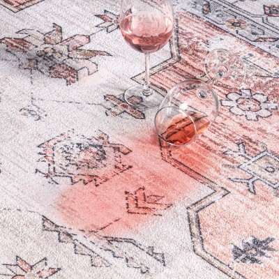 Eco-Friendly Gray Geometric Ultra-Thin Washable Rug