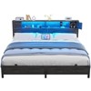 Aheaplus Storage Platform Bed Frame with Charge Station and LED Light - 2 of 4