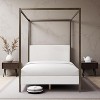 Racxily Industrial Canopy Bed, Boucle Upholstered Metal Frame with Luxe Design - 4 of 4