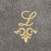 Linum Home Textiles 100% Turkish Cotton MONICA Gold Thread 2PC Embellished Washcloth Set - 3 of 3