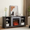 VYNXARIA Grey Faux Stacked Stone TV Media Stand with 18" Electric Fireplace Insert - 2 of 4