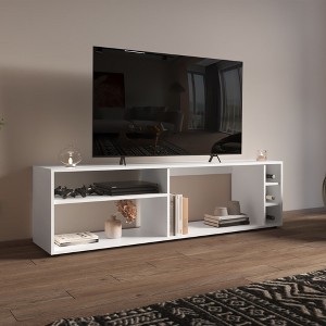 63" Bar TV Stand with Open Shelves, TV Console Table with Bottle Cubbies, and Easy Assembly for Living Room and Bedroom - 1 of 4