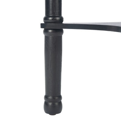 Elegant Turned Leg Round Wood Accent Table in Sleek Black