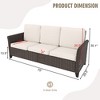 YARDSIGHT All-Weather Wicker 3-Seat Sofa: Curved Back, Washable Cushions ¨C Perfect for Porch, Deck, and Small Garden Seating - 3 of 4
