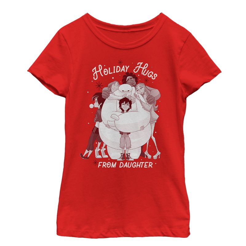Girl's Big Hero 6 Holiday Hugs From Daughter T-Shirt, 1 of 5