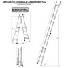 17FT Multi-Purpose Aluminum Ladder, Convertible A-Frame, Straighta or Step Ladder, Foldable Design, ANSI Certified 250 lbs – Cuddlewood - 4 of 4