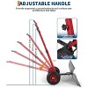 29" Snow Shovel with Wheels, Metal Snow Pusher Shovel for Doorway & Sidewalk, Snow Pusher with Adjustable 5-Position Angled & Height - 3 of 4