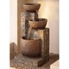 Mason 35" High Large Rustic Indoor Outdoor Decor Faux Stone Floor Fountain with Light LED Standing Outside Garden Patio Yard - 2 of 4