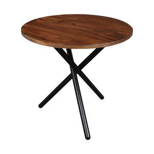 Contemporary Crossed Leg End Table Mocha/Black - Flora Home: Tripod Style, Beachwood Frame, Adult Assembly - 1 of 4