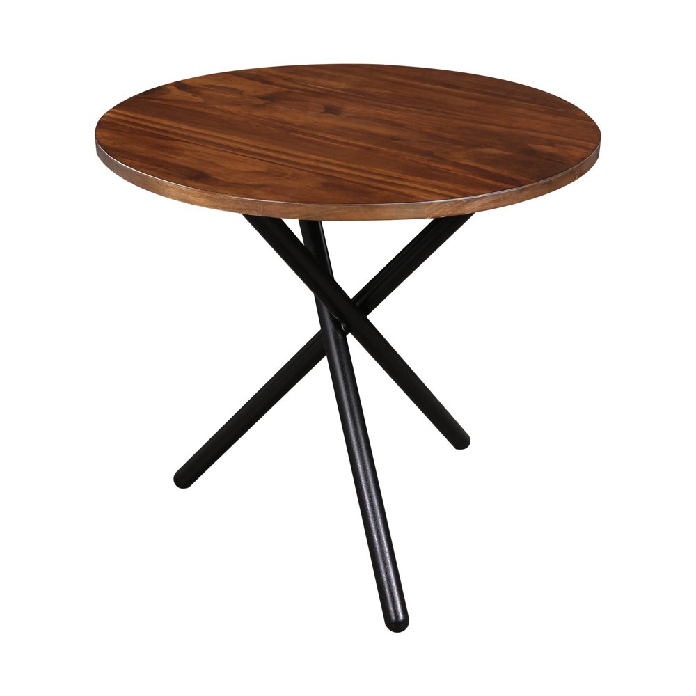 Photos - Coffee Table Contemporary Crossed Leg End Table Mocha/Black - Flora Home