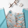 Bacati - Jungle Safari Camo Boys Muslin 2 pack Security Blankets Aqua Orange Gray - 2 of 4