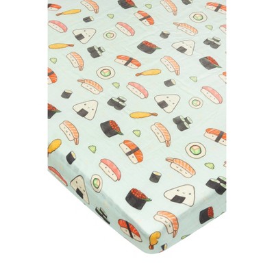 Loulou Lollipop Muslin Fitted Crib Sheet - Sushi