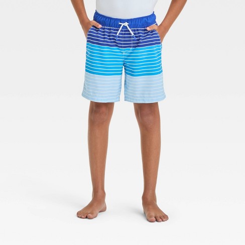 Boys' Striped Swim Shorts - Cat & Jack™ Blue - image 1 of 3