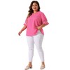 Agnes Orinda Women's Plus Size Boho Smocked Short Puff Sleeve Ruffled Cuff Spring Summer Polka Dots Blouses - 3 of 4