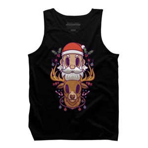 Men's Design By Humans Santa and The Reindeer By PentoolKnight Tank Top - 1 of 4