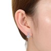 Sophisticated White Gold-Plated Solitaire Milgrain Double Drop Earrings with Sparkling Cubic Zirconia - 2 of 3