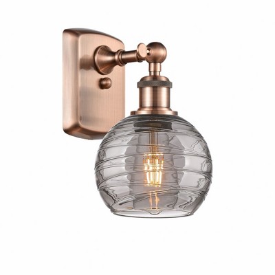 Athens Deco Swirl - 1 Light Wall Sconce In Industrial Style-11 Inches Tall and 6 Inches Wide