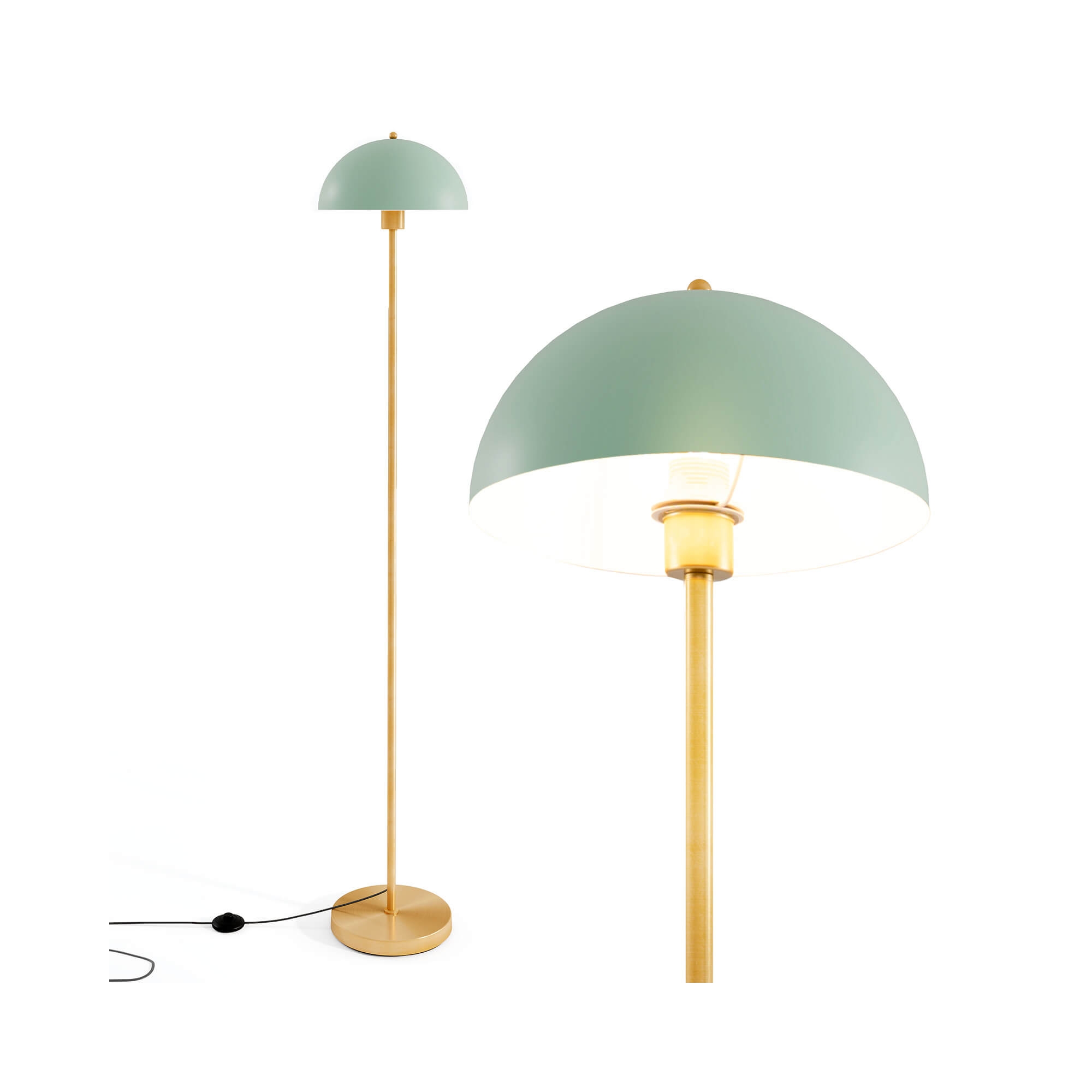 Costway 64” Floor Lamp with Adjustable Lamp Head, Shatterproof Lampshade & Foot Switch