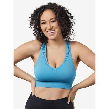 Collections Etc 3-pack Cooling Mesh Seamless Stretch Comfort Bras Large  Multi : Target