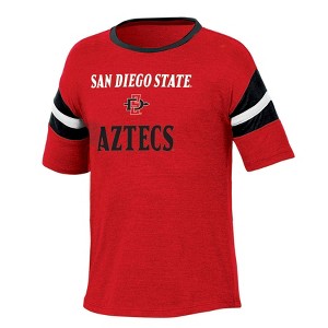 NCAA San Diego State Aztecs Girls' Short Sleeve Striped Shirt - 1 of 3
