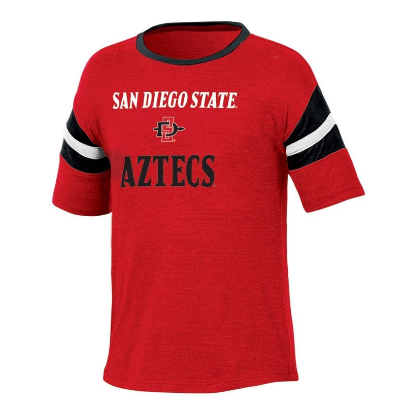 NCAA San Diego State Aztecs Girls&#39; Short Sleeve Striped Shirt, 1 of 4
