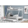 Okak Twin over Full Metal Loft Bunk Bed Heavy Duty Bedframe with Two-Side Ladders & Twin Size Trundle for Adults Teens Easy Assemble, White - 3 of 4
