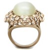 Slickblue Women's Synthetic Large Cat Eye Stone Ring with Crystal Trim – Rose Gold Band, Occasion Style, Sizes 5–10 - 3 of 4