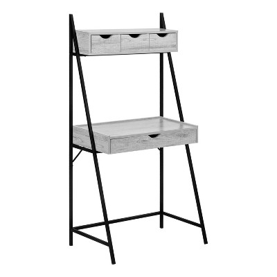 Monarch Specialties Computer Desk Home Office Laptop Leaning Storage Drawers 32InchL Work Metal Laminate Grey Black Contemporary Modern