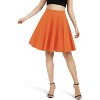 Women's Basic Stretch Midi Skirt - Versatile High Waist Flared Casual Skirt Orange-long - 2 of 4